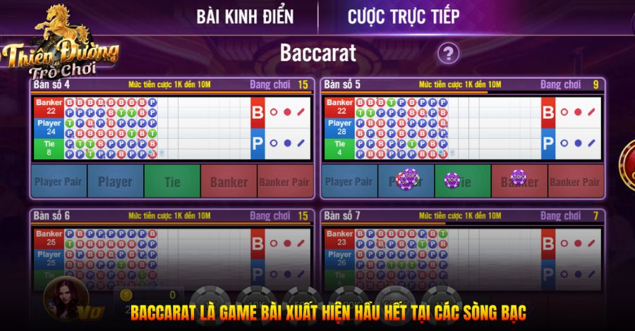 Baccarat là game bài xuất hiện hầu hết tại các sòng bạc